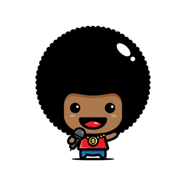 Vector cute afro character