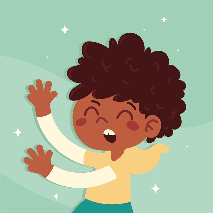 Vector cute afro little boy