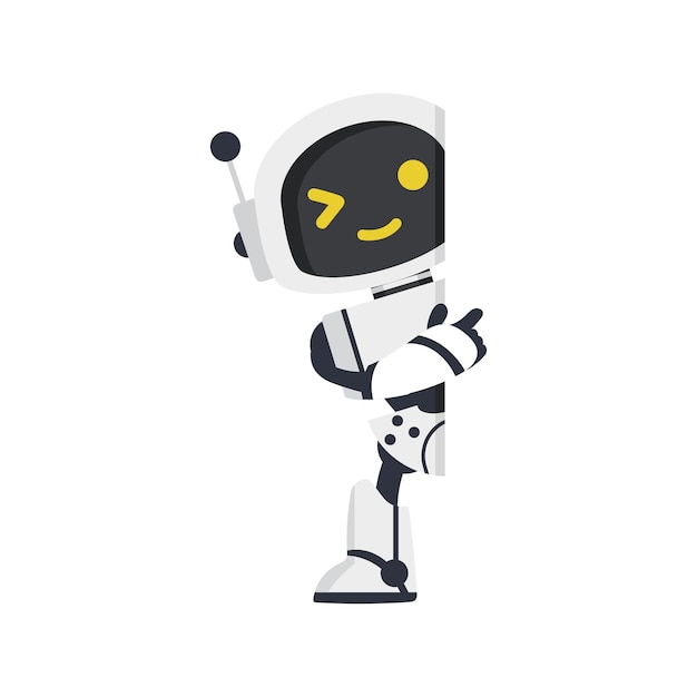 Vector cute ai robot with empty