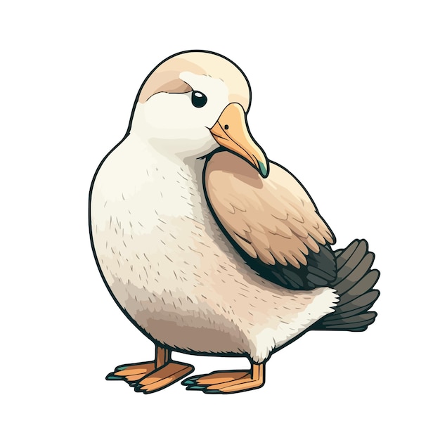 Cute albatross cartoon style