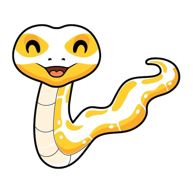 Vector cute albino ball python snake cartoon