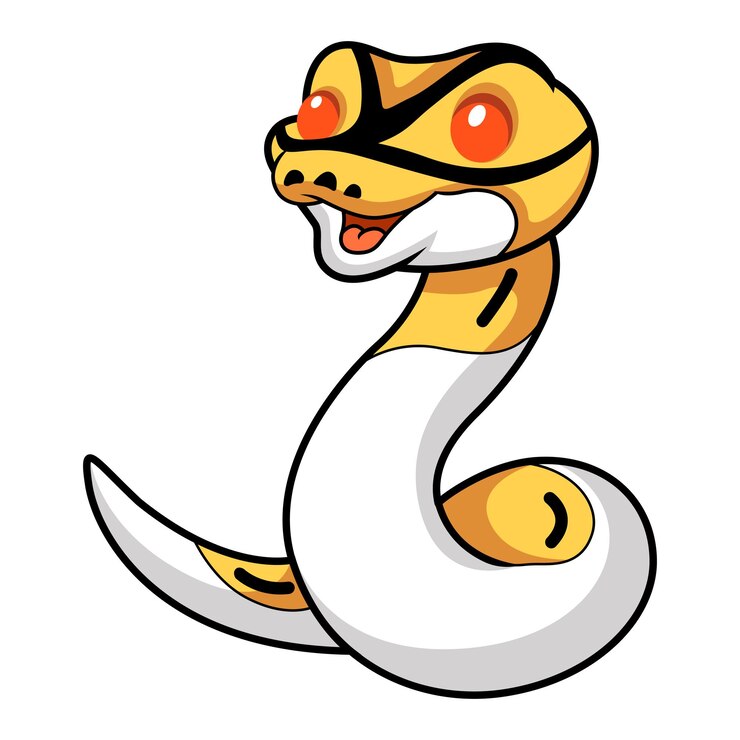 वेक्टर cute albino pied ball python cartoon