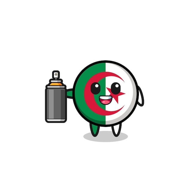 The cute algeria flag as a graffiti bomber