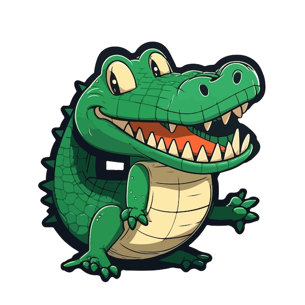 Vector cute alligator cartoon style