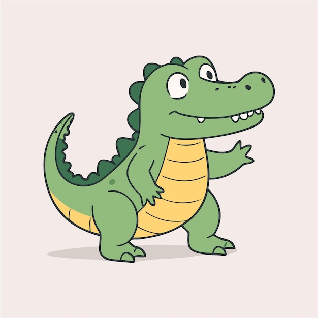 Cute Alligator for toddlers story books vector illustration