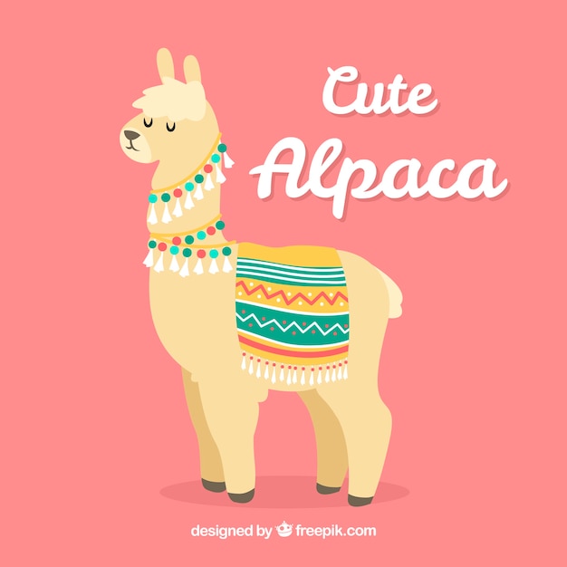 Cute alpaca background