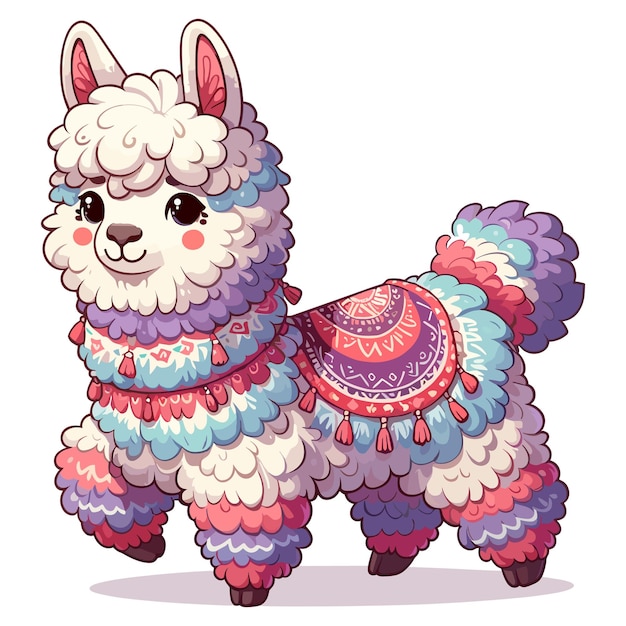 Cute Alpaca Vector Cartoon illustration