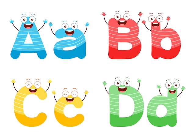 아이들을위한 귀여운 알파벳 문자 세트 연구
