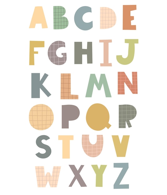 Cute alphabet Hand drawing font for children
