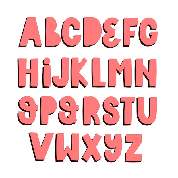 Cute alphabet. Hand drawing font