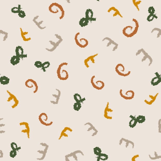 Симпатичный алфавит бесшовный узор с карандашными рукописными каракулями и концепцией Word Abc в стиле бохо