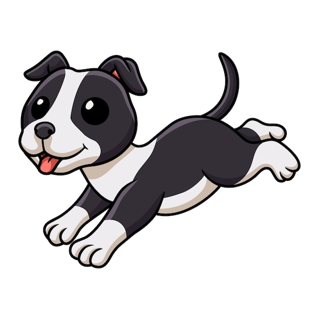 Cute american staffordshire terrier dog cartoon