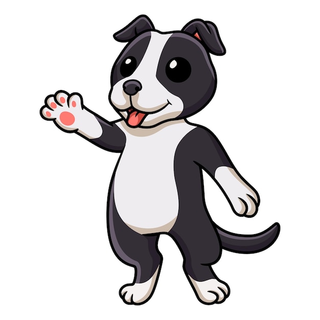 Cute american staffordshire terrier dog cartoon