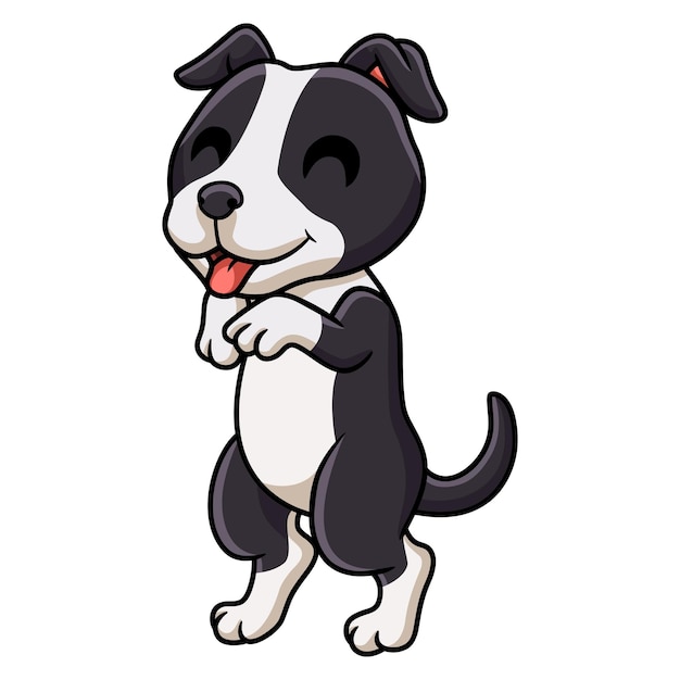 Cute american staffordshire terrier dog cartoon