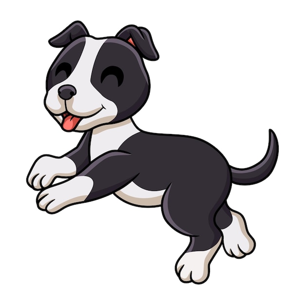 Cute american staffordshire terrier dog cartoon