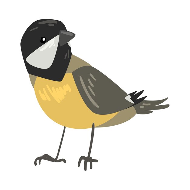 Вектор Милая забавная зимняя птица красивая северная птица векторная иллюстрация