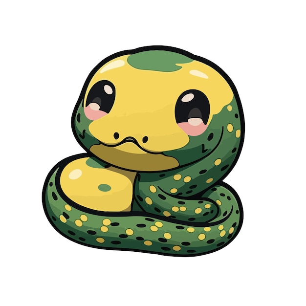 Cute anaconda cartoon style