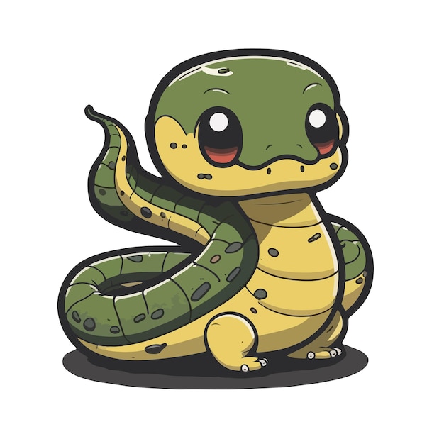 Cute anaconda cartoon style