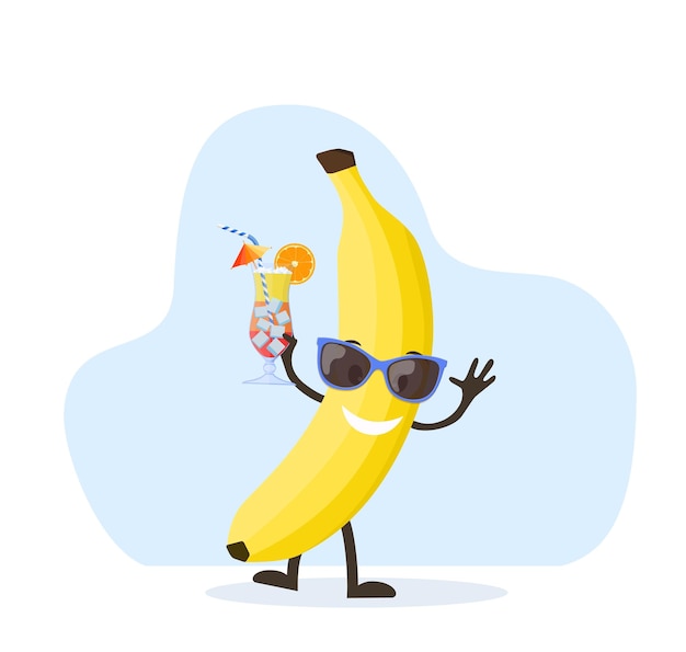 ベクトル キュートで面白いバナナキャラクター