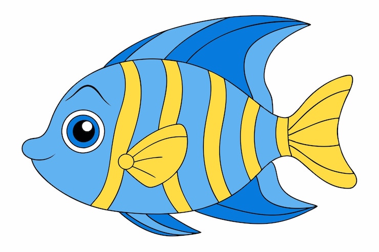 वेक्टर cute angelfish cartoon vector for print and digital use perfect for kids designs and decor