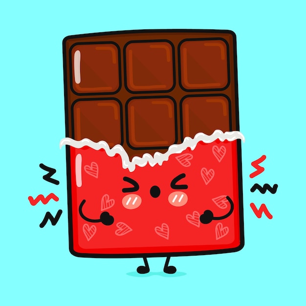 かわいい怒っているチョコレートのキャラクター