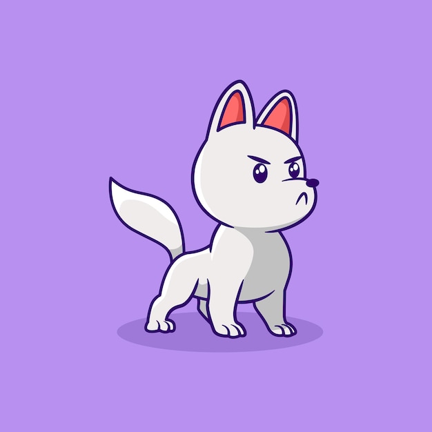 Vector cute angry dog cartoon