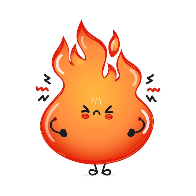 Cute angry fire character