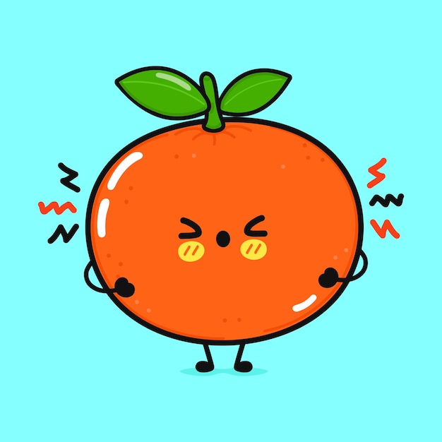 Cute angry mandarin character