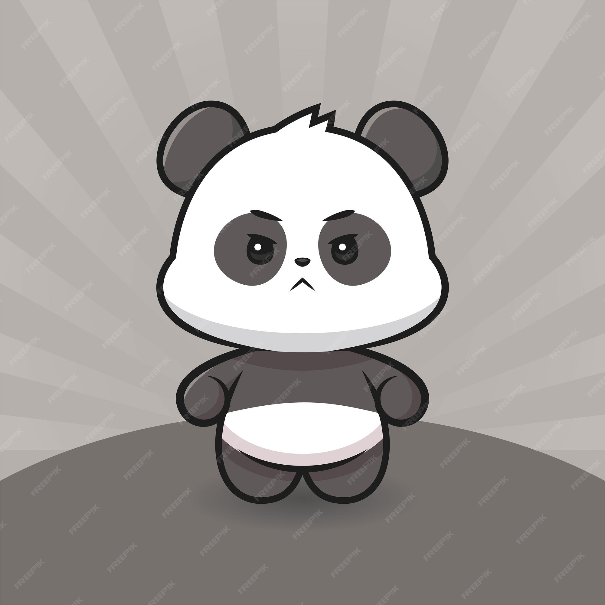 Premium Vector | Cute angry panda cartoon vector Premium Vector | Cute angry panda cartoon vector
