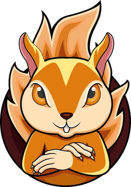 Vector cute angry squirrel mascot design