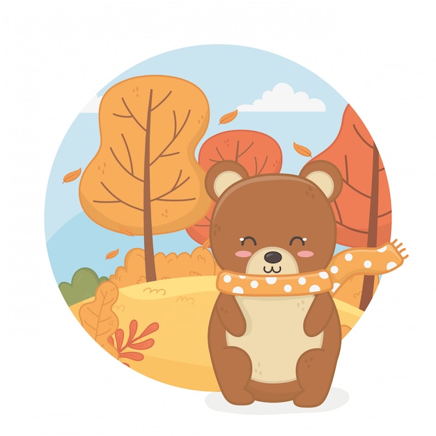 Cute animal in autumn season