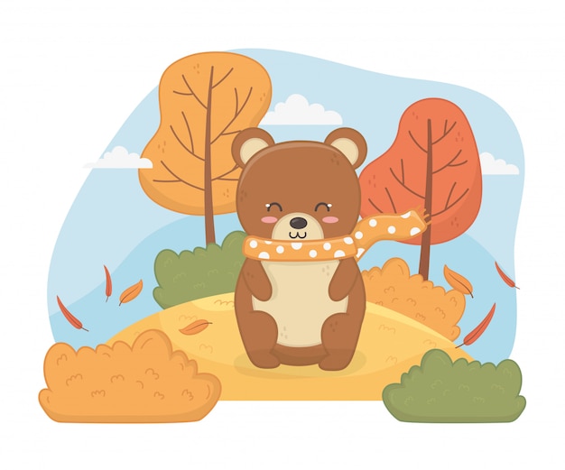 Cute animal in autumn season
