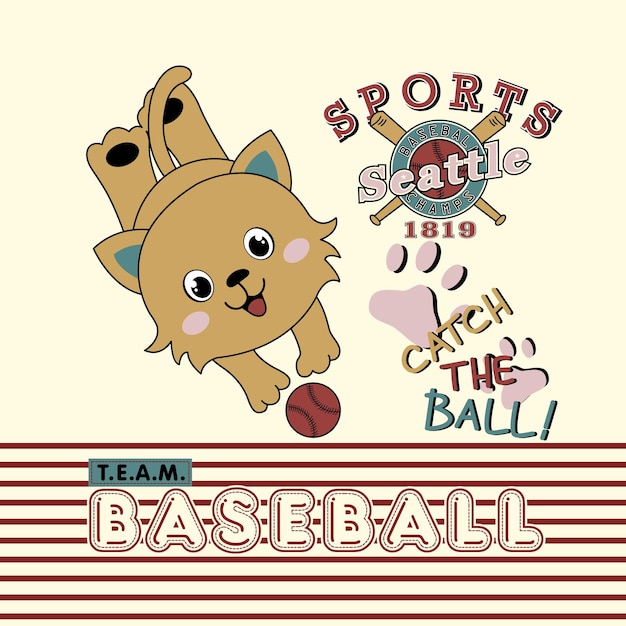 Vector cute animal baseball player vector