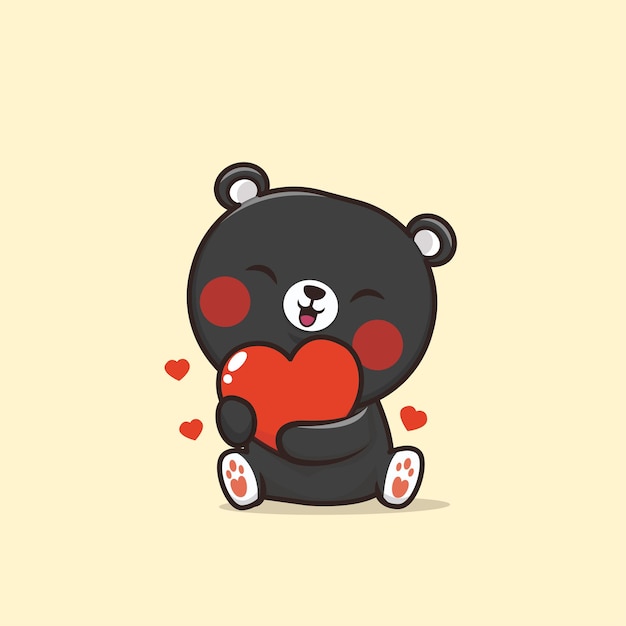 ベクトル かわいい動物のクマのイラスト