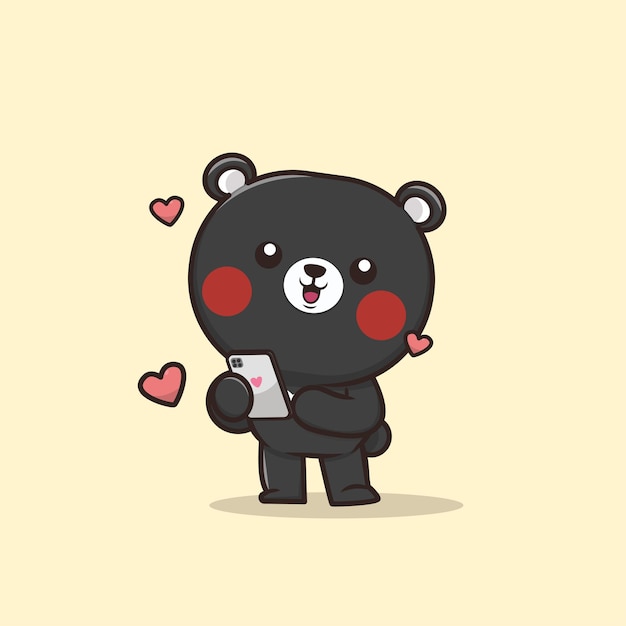 ベクトル かわいい動物のクマのイラスト