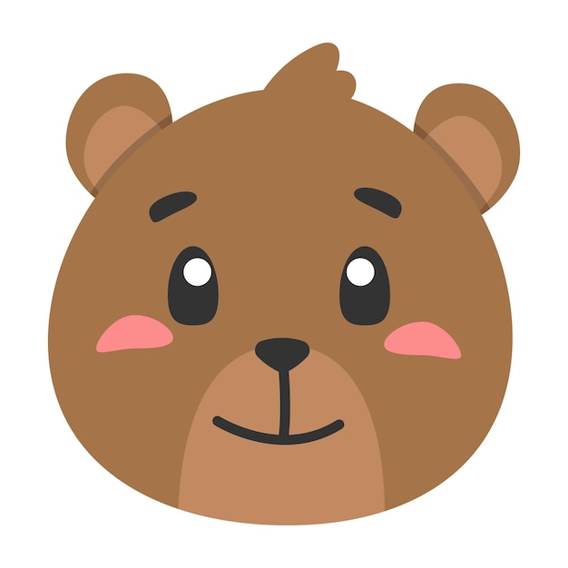 cute animal brown bear icon flat illustration for your design flat style