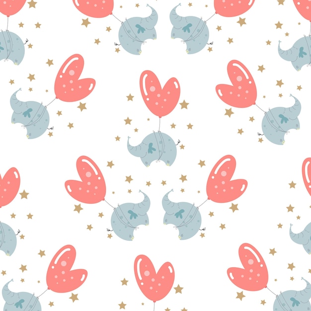 Cute animal cartoon pattern suitable for wallpaper