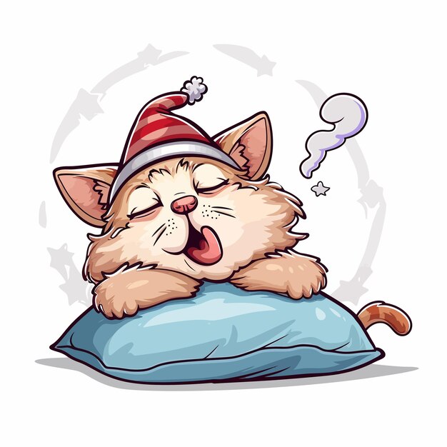 Vettore cute_animal_character_in_night_cap_sleeping