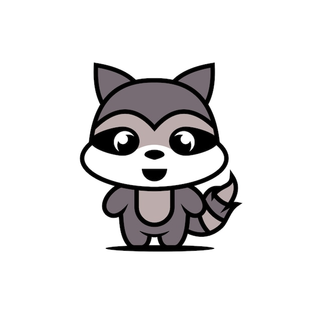 Cute animal characters racoon