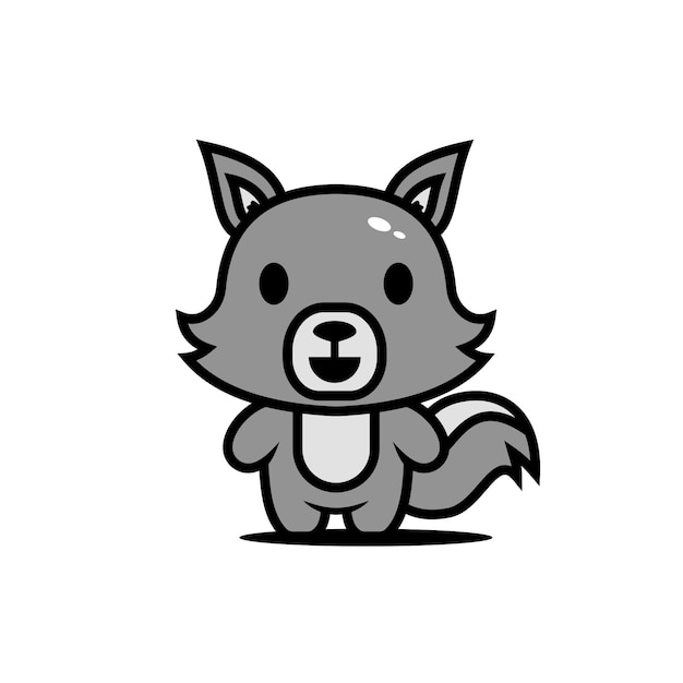 Cute animal characters wolf