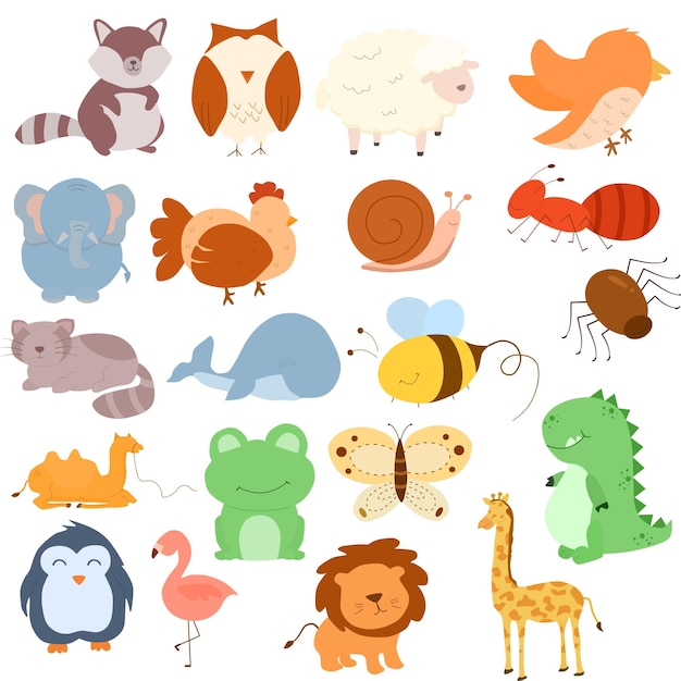 Vector cute animal collection