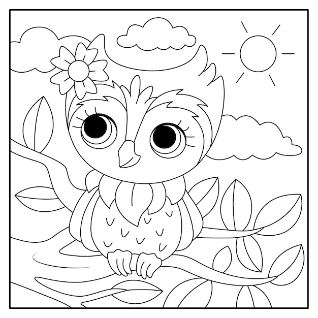 Cute animal coloring pages for kids