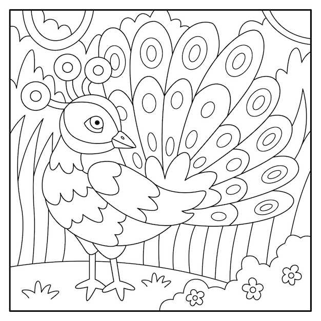 Cute animal coloring pages for kids