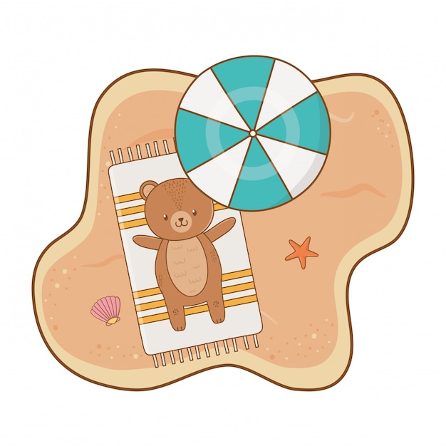 Cute animal enjoying summer time cartoon