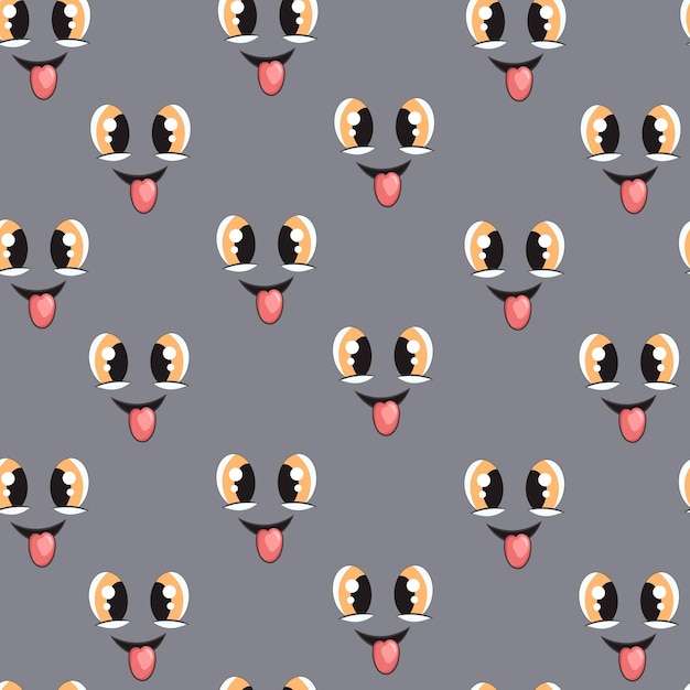 cute animal face seamless pattern design