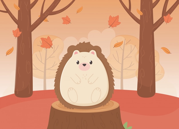 cute animal foliage hello autumn