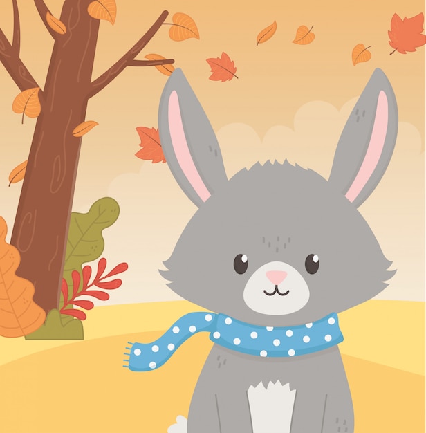 cute animal foliage hello autumn