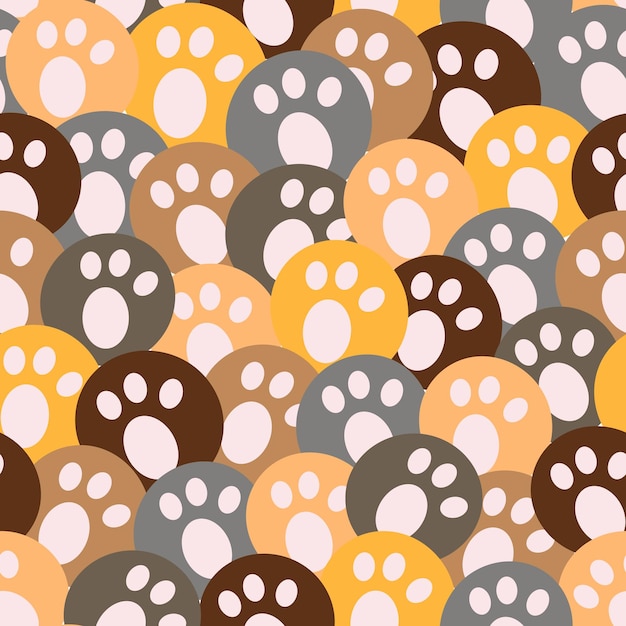 Vector cute animal footprint seamless pattern design