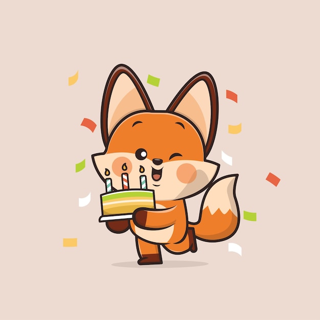 Vector cute animal fox