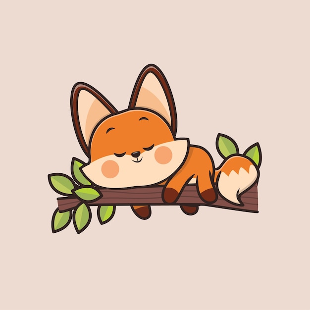 Vector cute animal fox